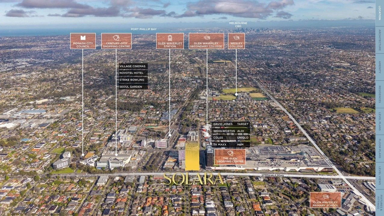 SOLARA GLEN WAVERLEY – CƠ HỘI  HIẾM SỞ HỮU CĂN HỘ TẠI TRUNG  TÂM GLEN WAVERLEY PHÍA ĐÔNG  MELBOURNE 